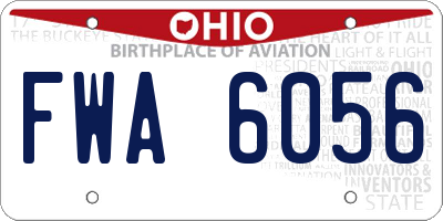 OH license plate FWA6056