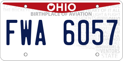 OH license plate FWA6057