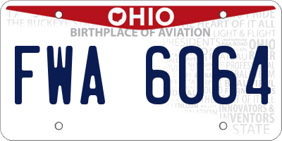 OH license plate FWA6064