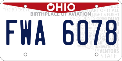 OH license plate FWA6078