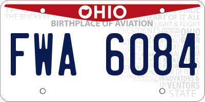 OH license plate FWA6084