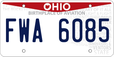 OH license plate FWA6085