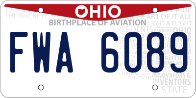 OH license plate FWA6089