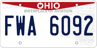 OH license plate FWA6092