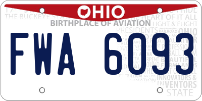 OH license plate FWA6093