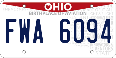 OH license plate FWA6094