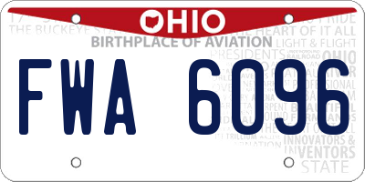 OH license plate FWA6096