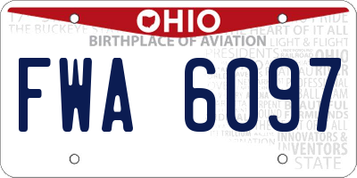 OH license plate FWA6097