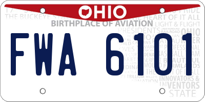 OH license plate FWA6101
