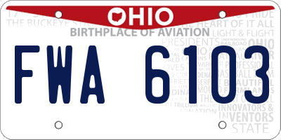 OH license plate FWA6103
