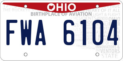 OH license plate FWA6104