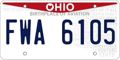 OH license plate FWA6105