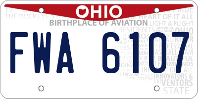 OH license plate FWA6107