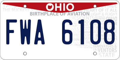 OH license plate FWA6108