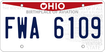 OH license plate FWA6109