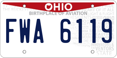 OH license plate FWA6119