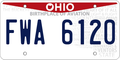 OH license plate FWA6120