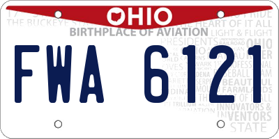 OH license plate FWA6121