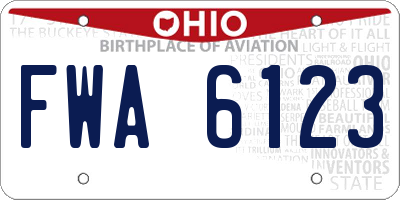 OH license plate FWA6123