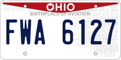 OH license plate FWA6127