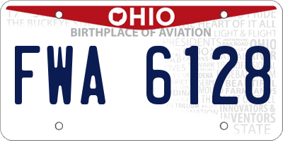 OH license plate FWA6128