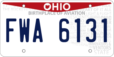 OH license plate FWA6131