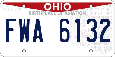 OH license plate FWA6132