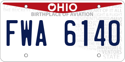 OH license plate FWA6140