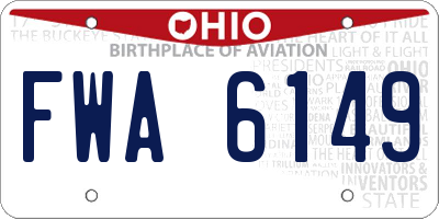 OH license plate FWA6149