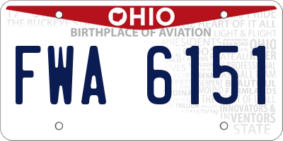 OH license plate FWA6151