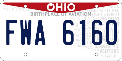 OH license plate FWA6160