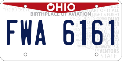 OH license plate FWA6161