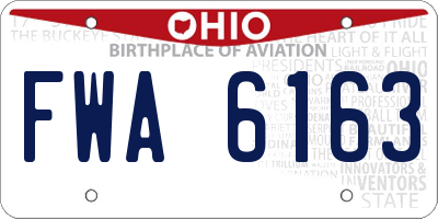 OH license plate FWA6163