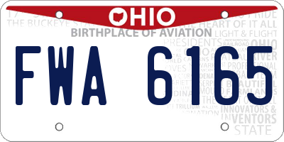 OH license plate FWA6165