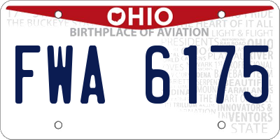 OH license plate FWA6175
