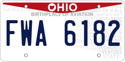 OH license plate FWA6182