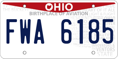 OH license plate FWA6185