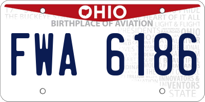 OH license plate FWA6186