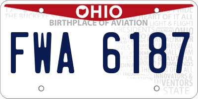 OH license plate FWA6187