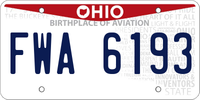 OH license plate FWA6193