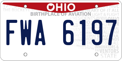 OH license plate FWA6197