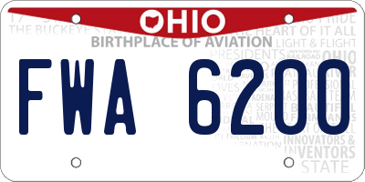 OH license plate FWA6200