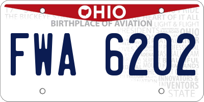 OH license plate FWA6202