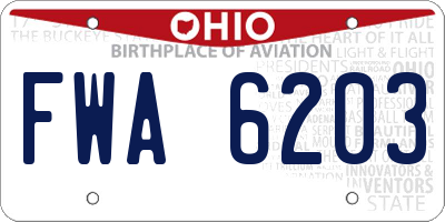 OH license plate FWA6203