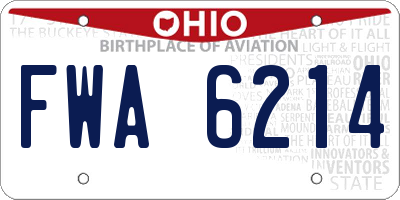 OH license plate FWA6214