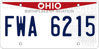 OH license plate FWA6215