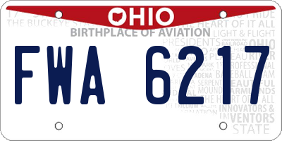 OH license plate FWA6217