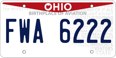 OH license plate FWA6222