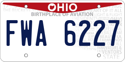 OH license plate FWA6227