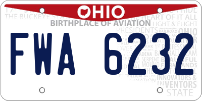 OH license plate FWA6232
